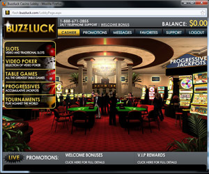 BuzzLuck casino lobby view